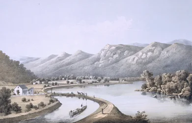 Canale del fiume James vicino alla foce del fiume North, contea di Rockbridge, 1858